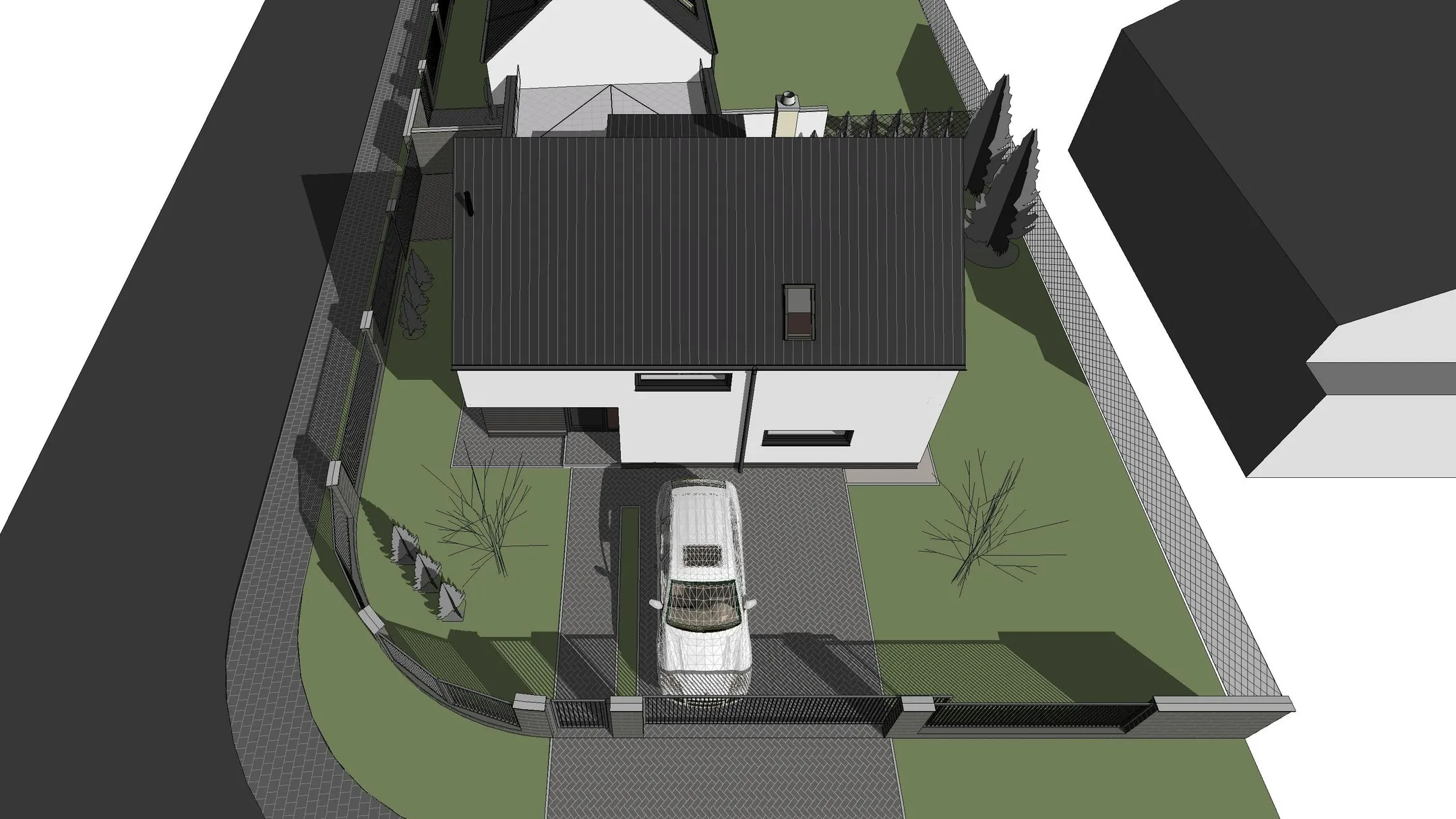 Prístavba rodinného domu — zhora