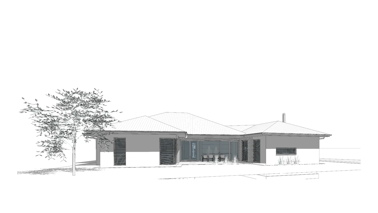 3D skica — záhrada