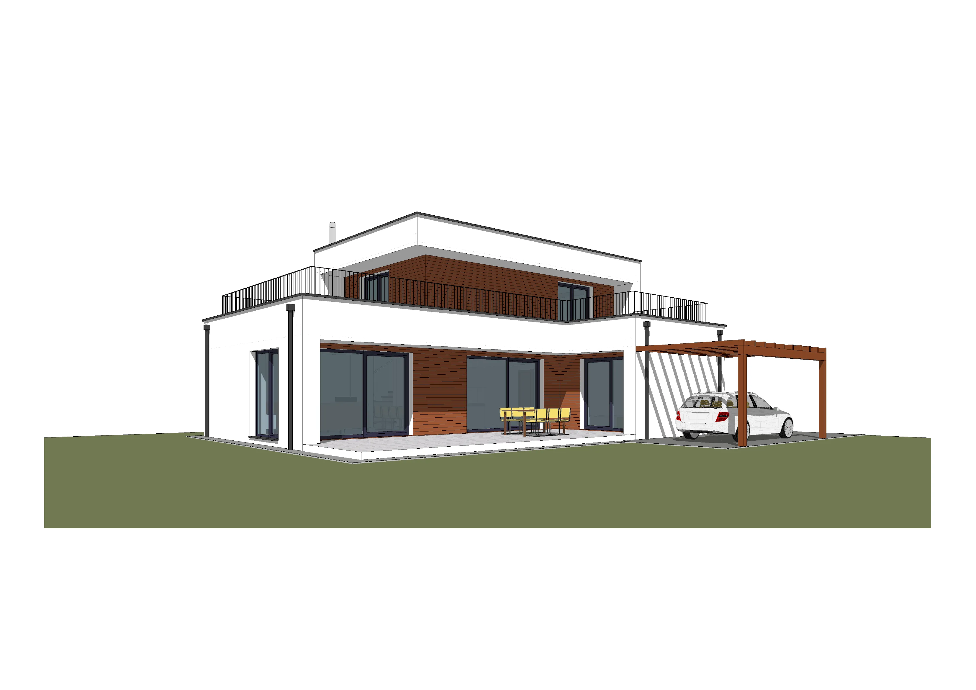 Vizualizácia — záhradná strana